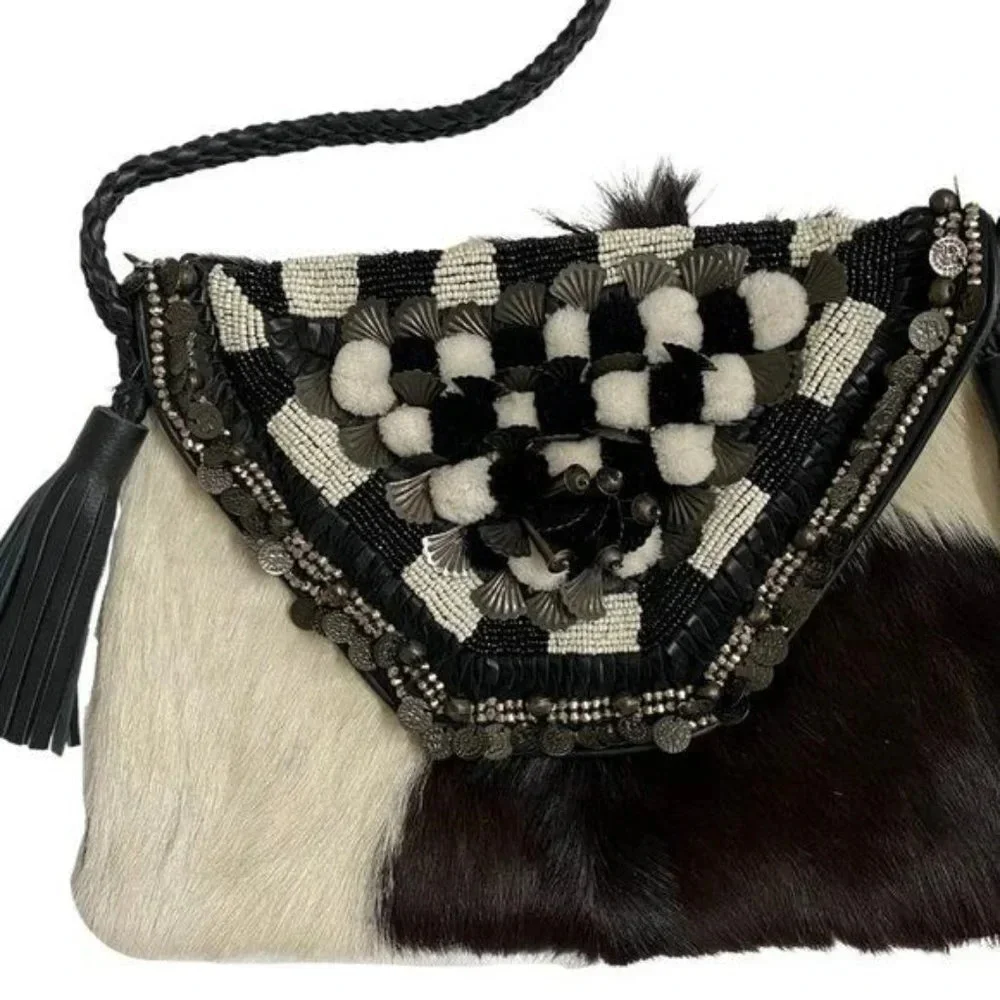 Handcrafted Leather Embellished Shoulder Bag
